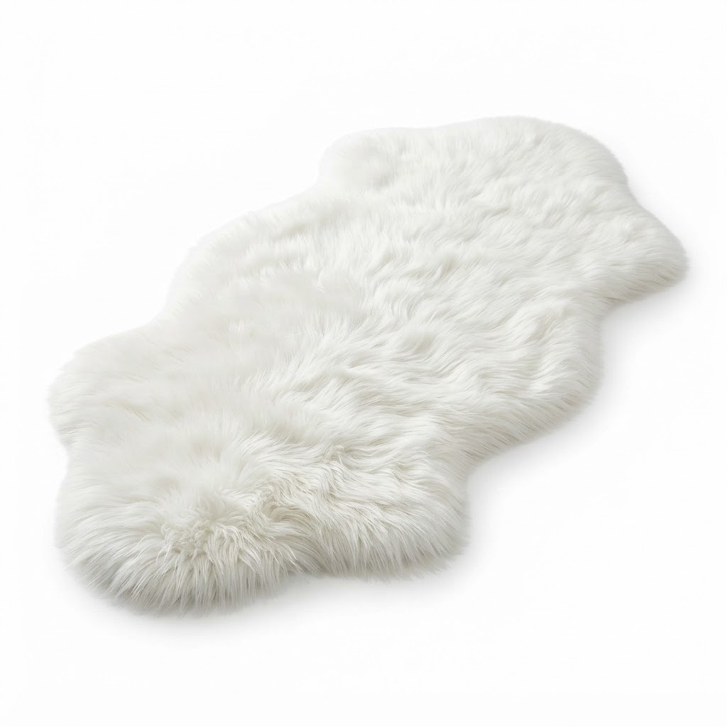 Faux Fur White Sheepskin Rug