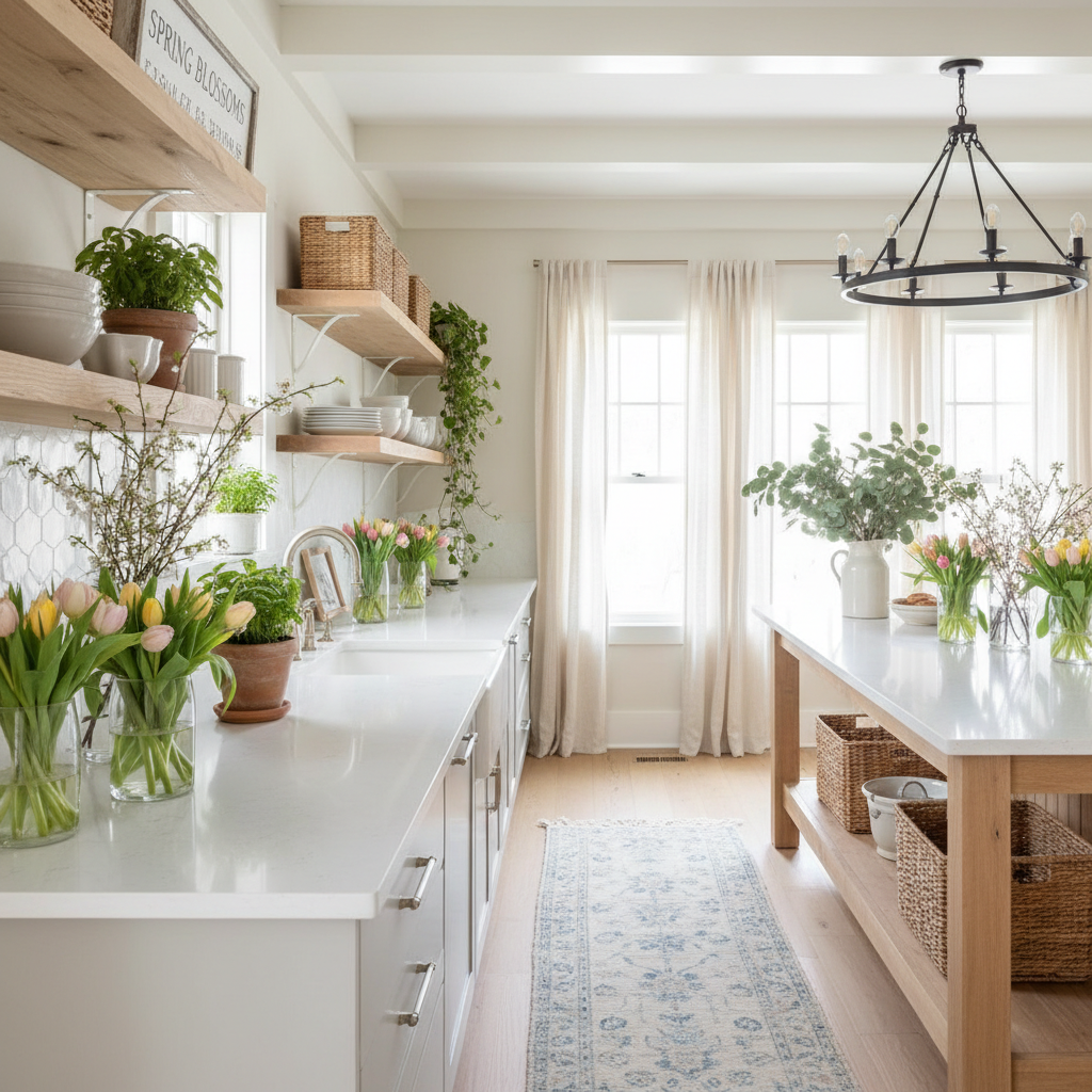 Modern Farmhouse Spring Kitchen