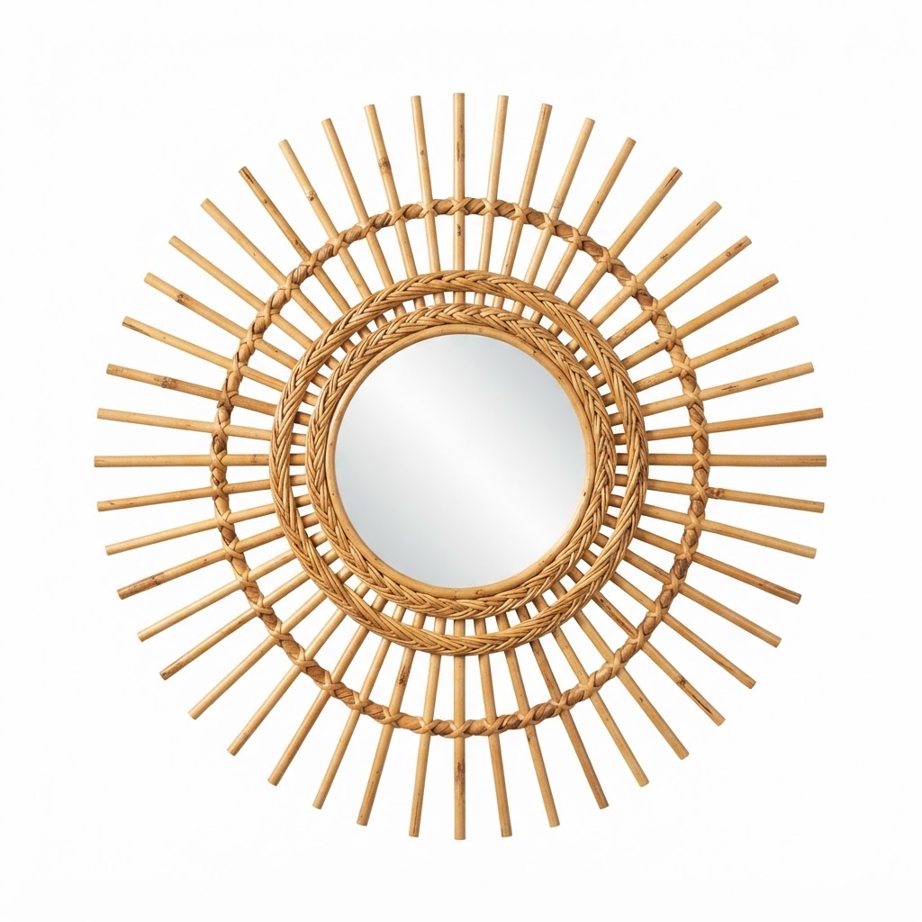 Rattan Sunburst Wall Mirror