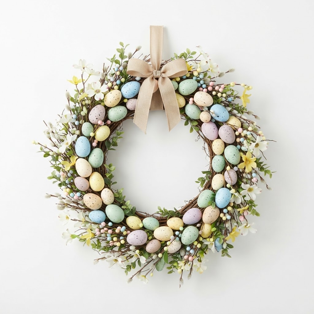 Transitional Spring Easter Egg Wreath