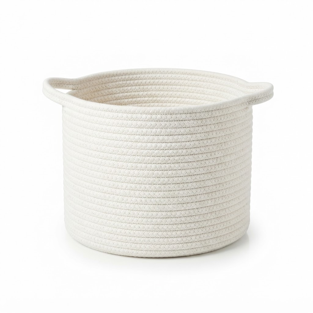 Woven White Storage Baskets