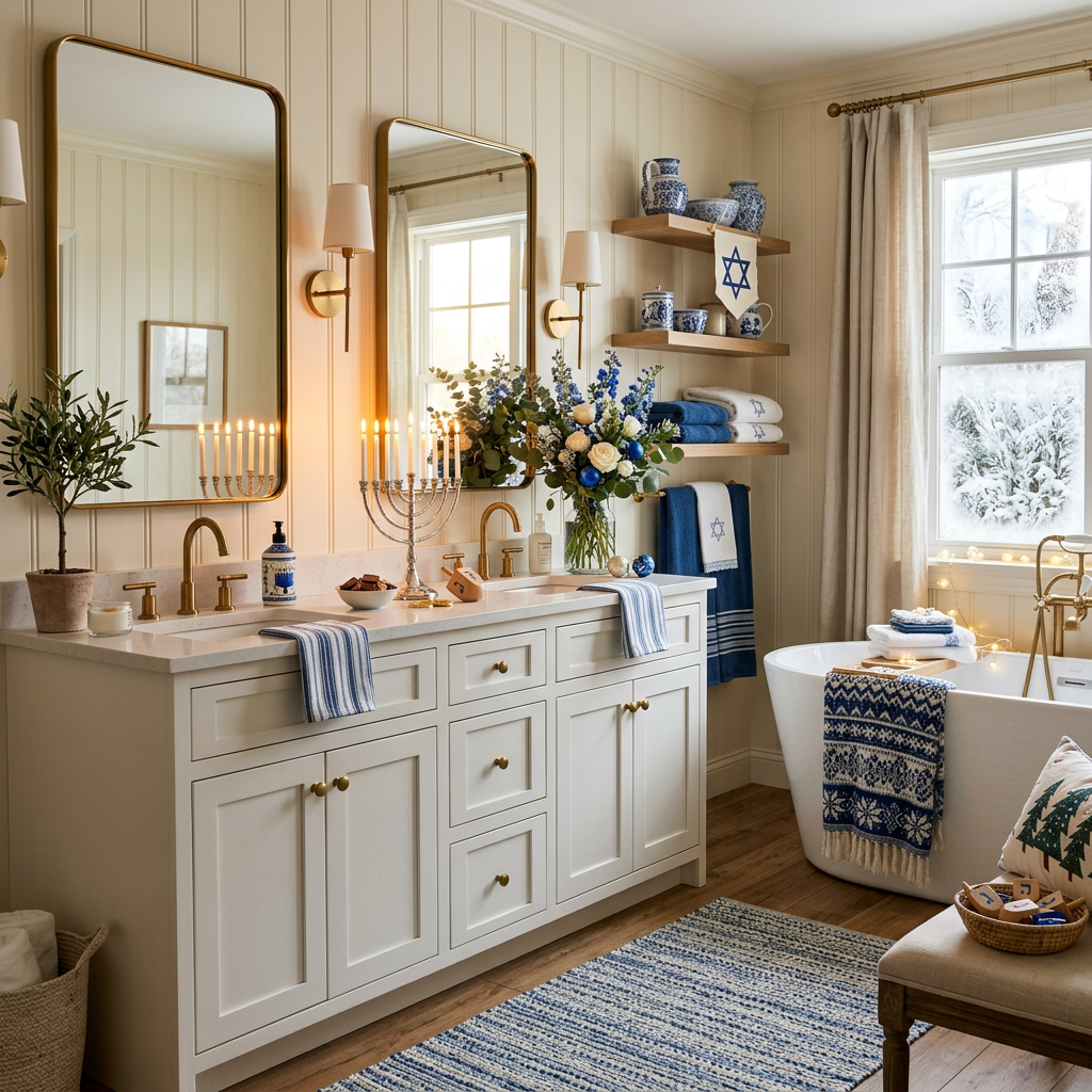 Modern Cottage Hanukkah Master Bathroom