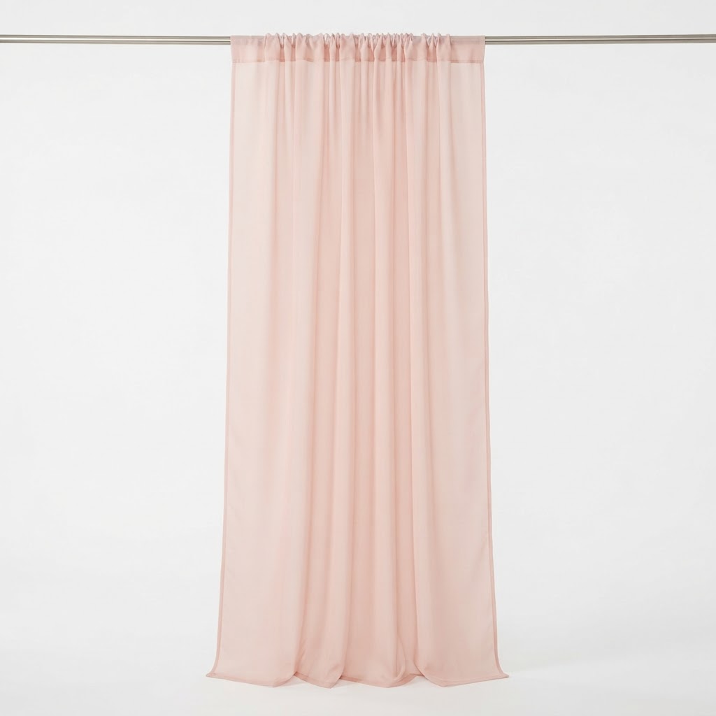 Transitional Blush Pink Chiffon Curtains