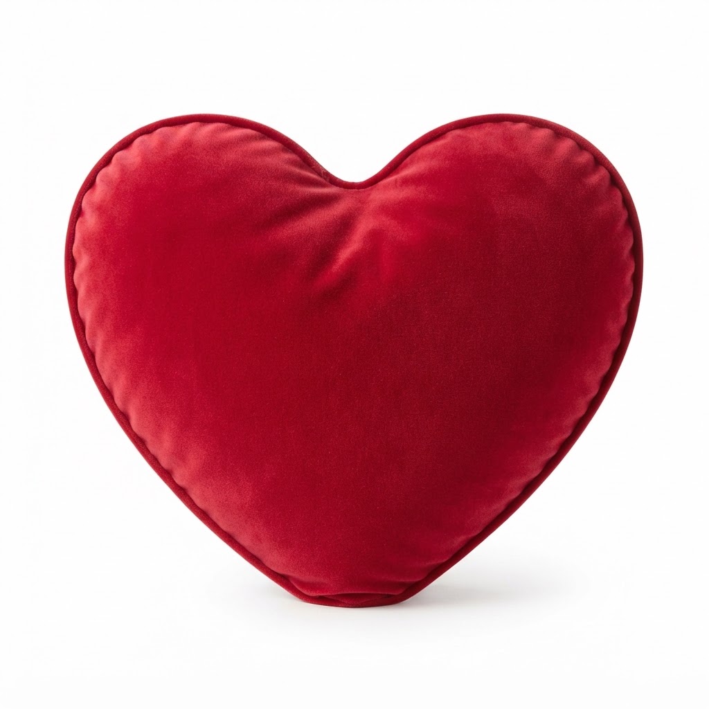 Red Velvet Heart Throw Pillow