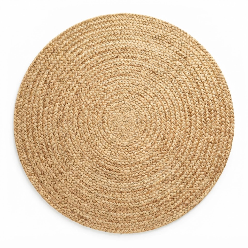 Transitional Natural Jute Circular Area Rug
