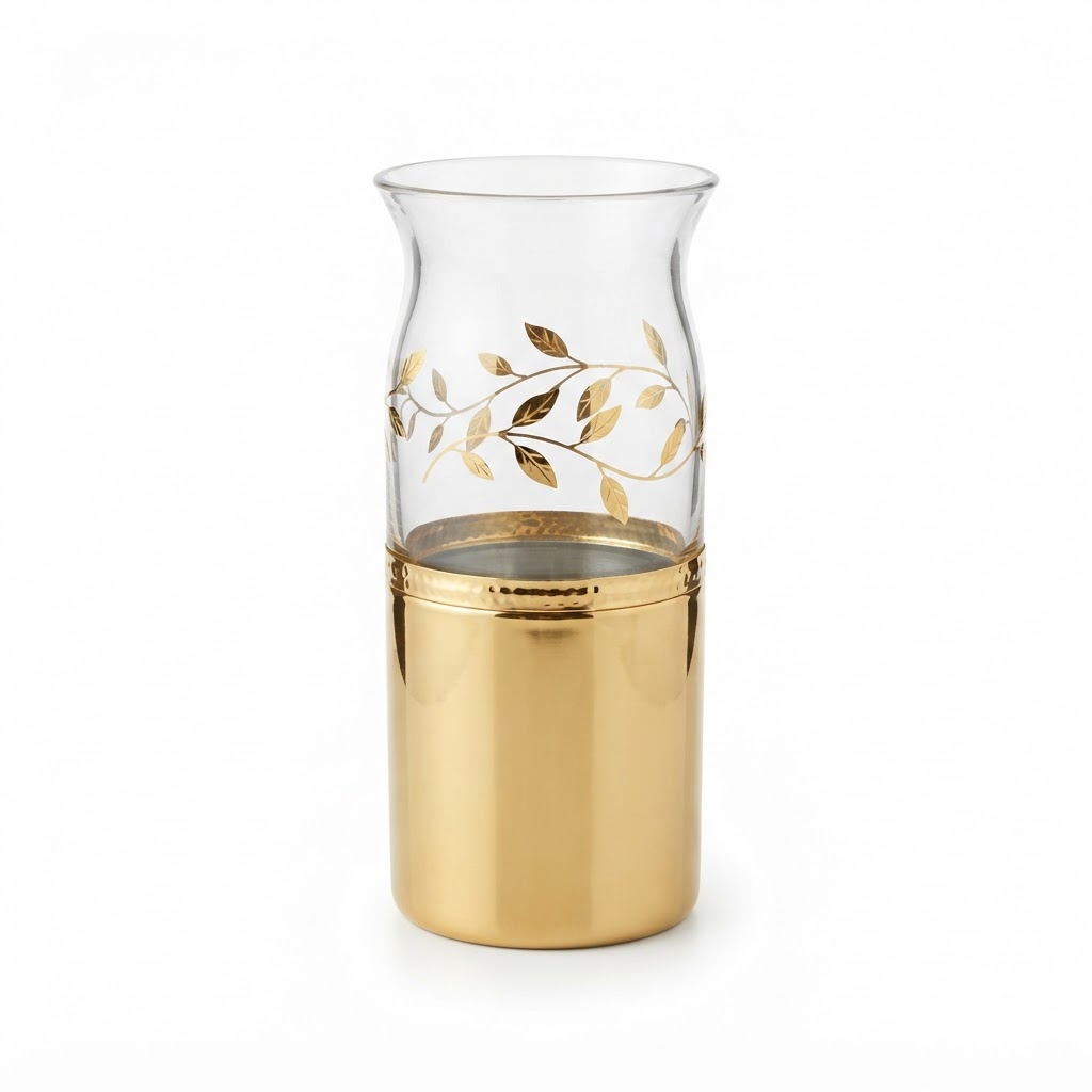 Glass and Gold Table Vase