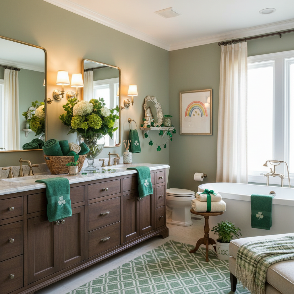 Transitional St. Patrick's Day Master Bathroom