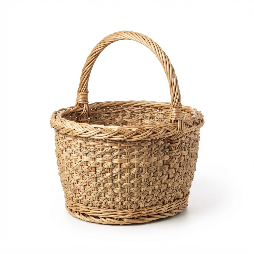 Transitional Natural Woven Wicker Basket