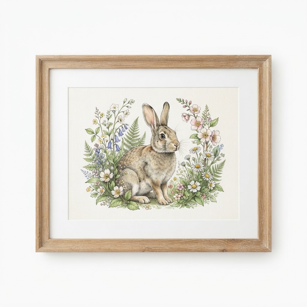core Botanical Bunny Wall Prints