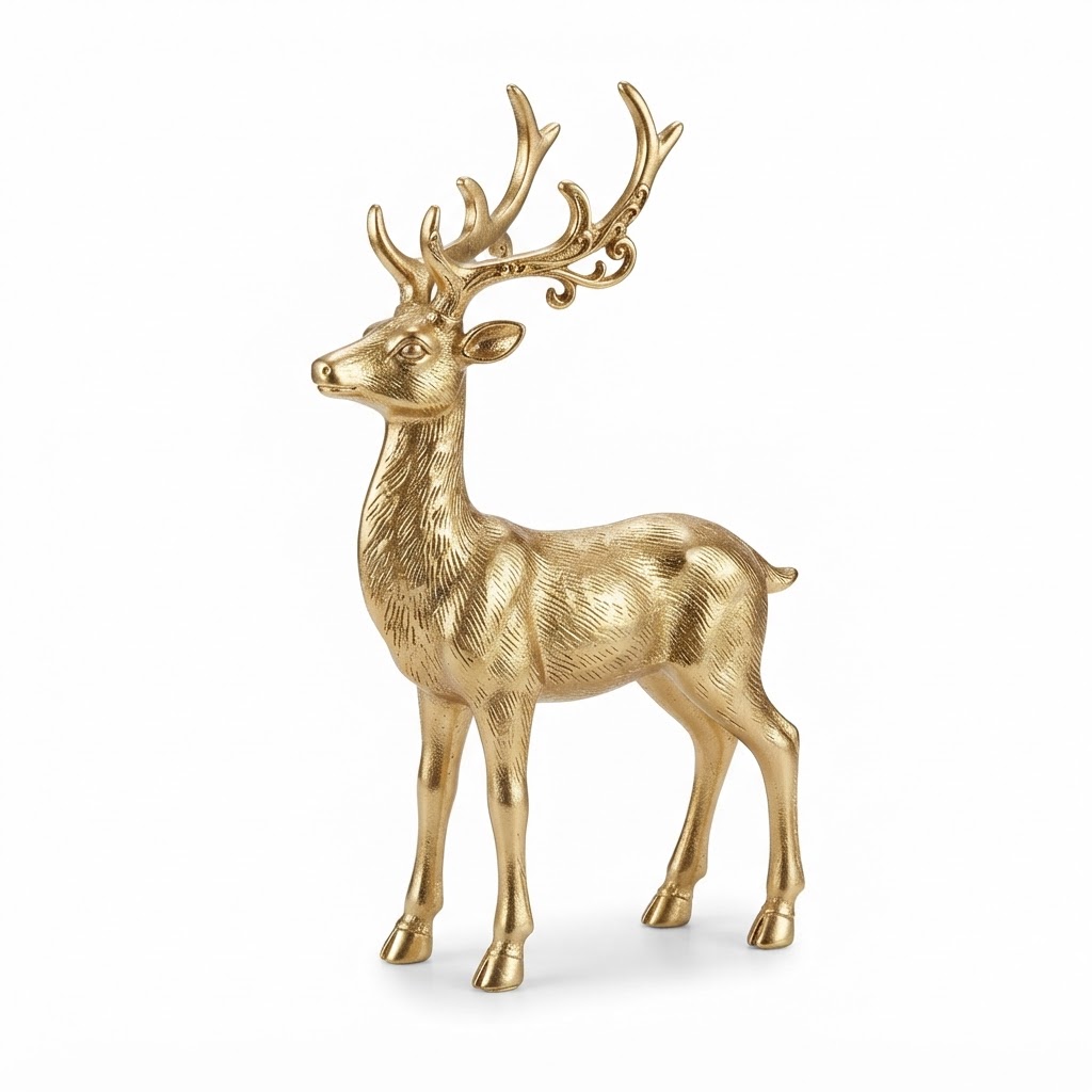Gold Reindeer Figurines