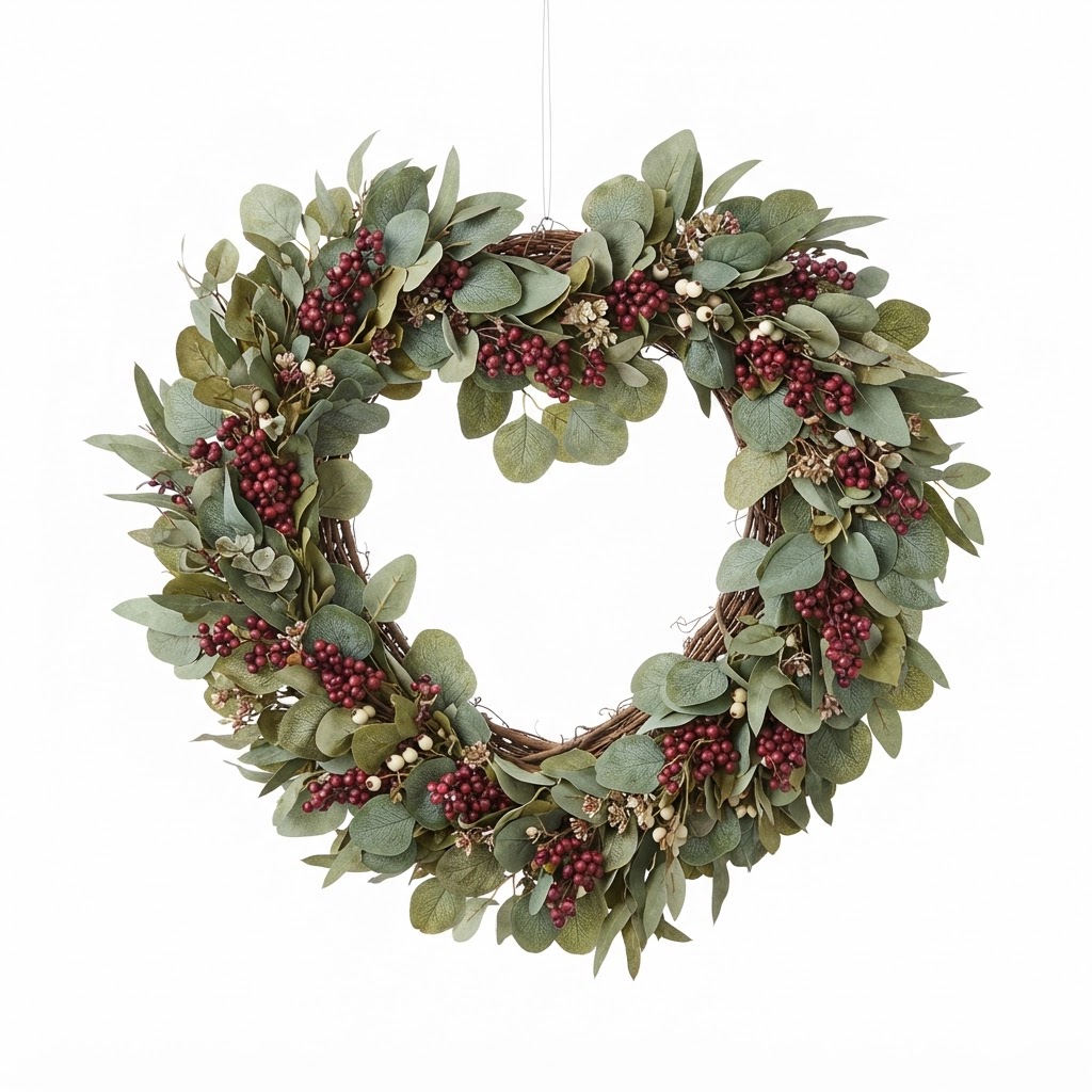 Heart-Shaped Eucalyptus Berry Wreath