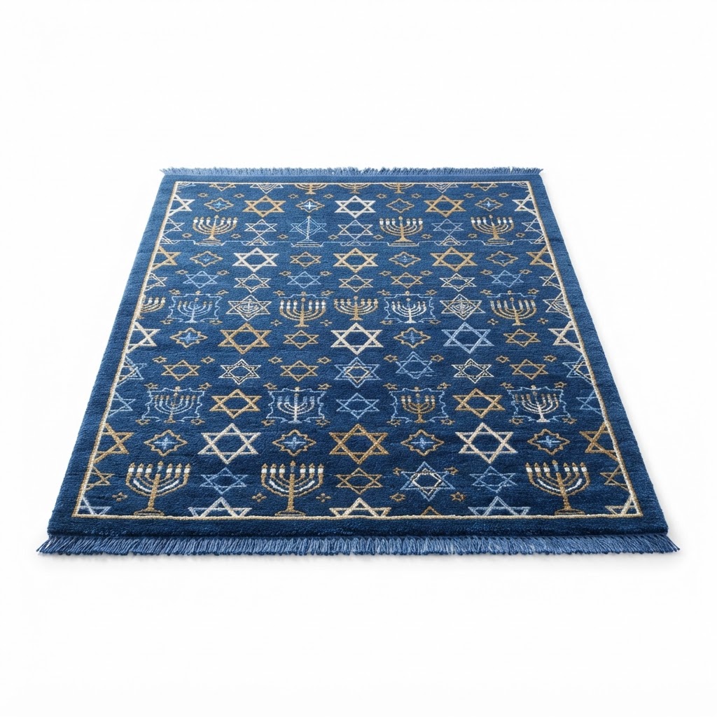 Embroidered Star Area Rug