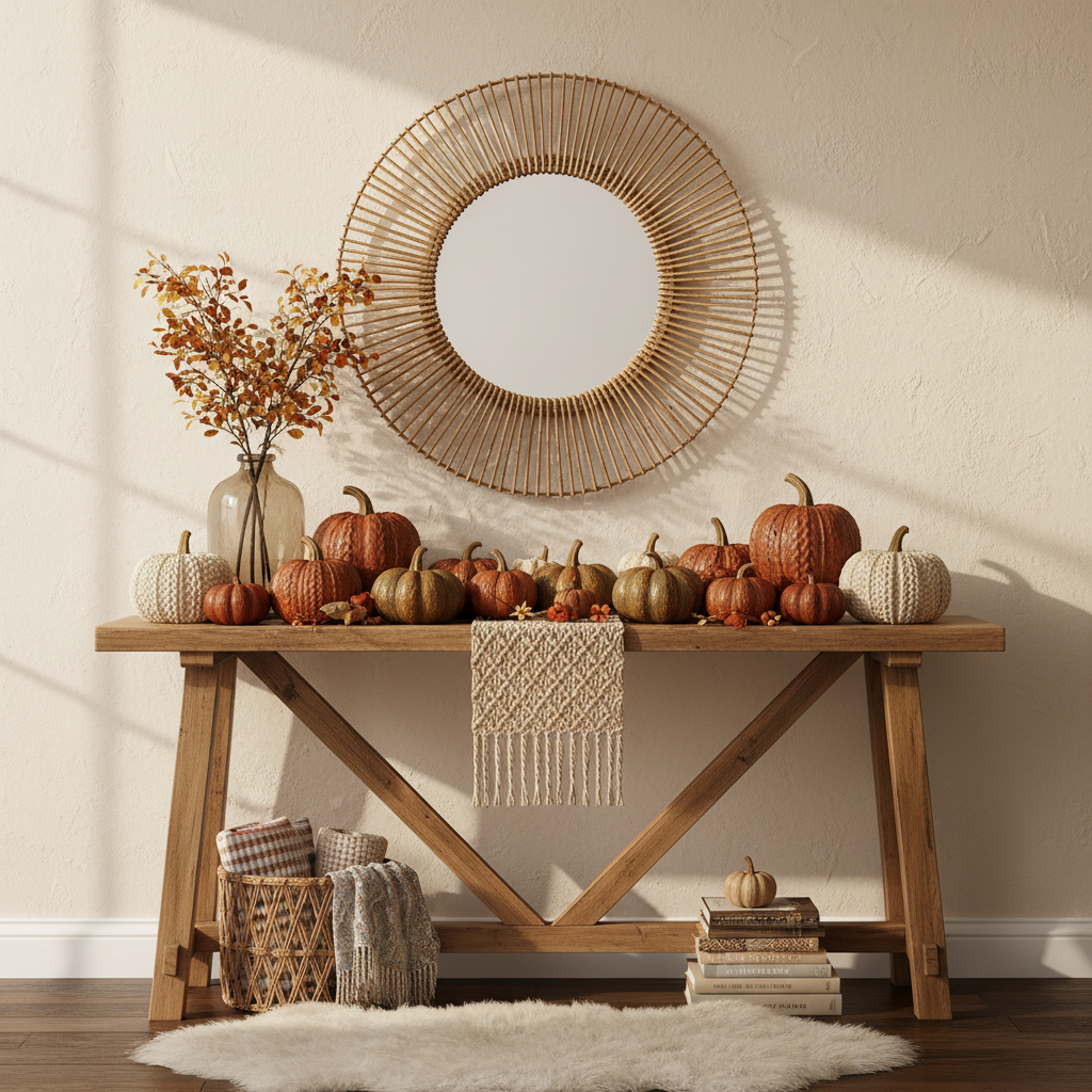 Boho Thanksgiving Entryway