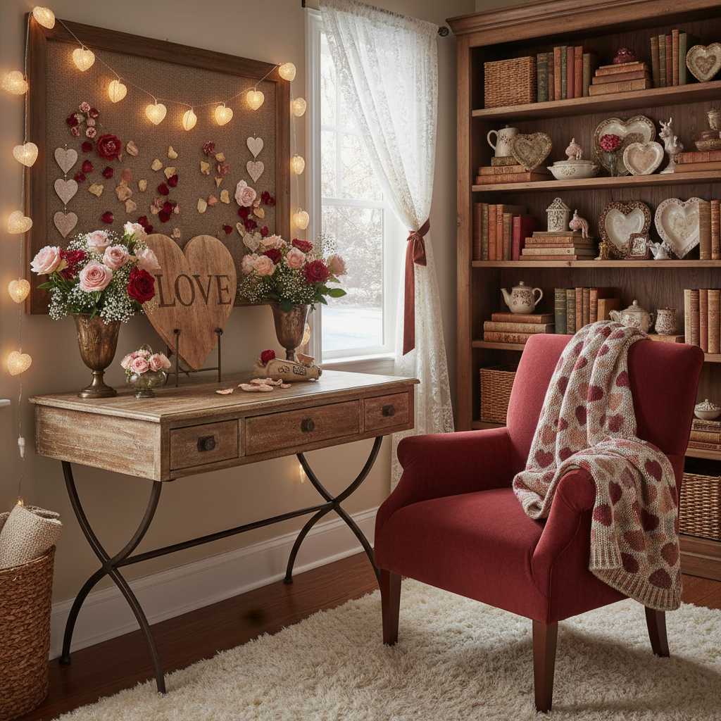 Rustic Valentine's Day Home Office