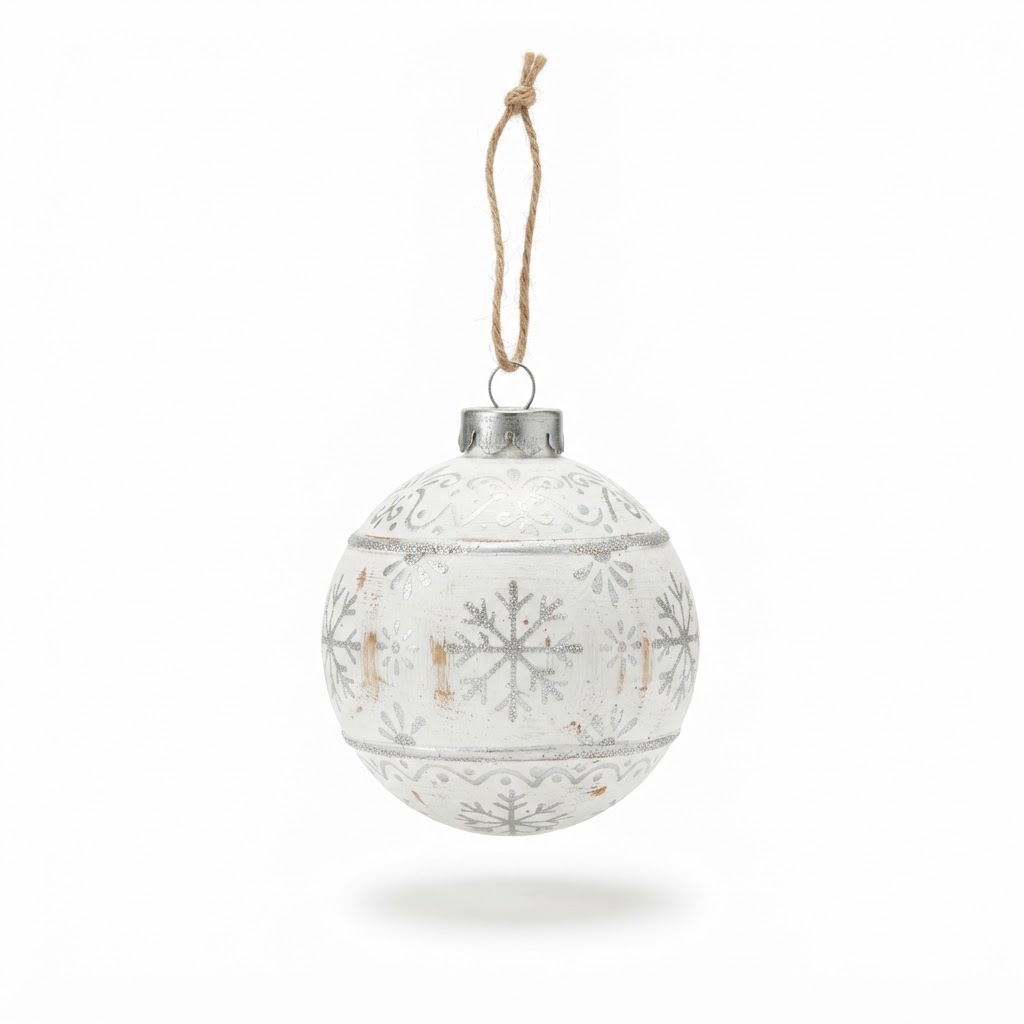 Winter Silver and White Decorative Ornaments