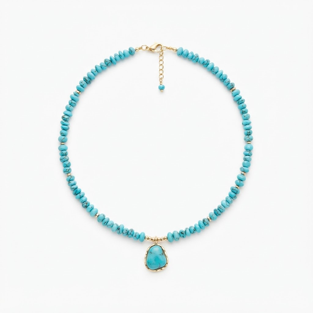 Beaded Turquoise Accent Necklace