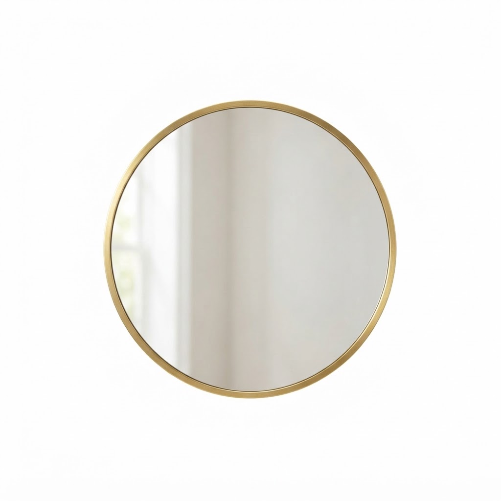 Gold Framed Round Mirror