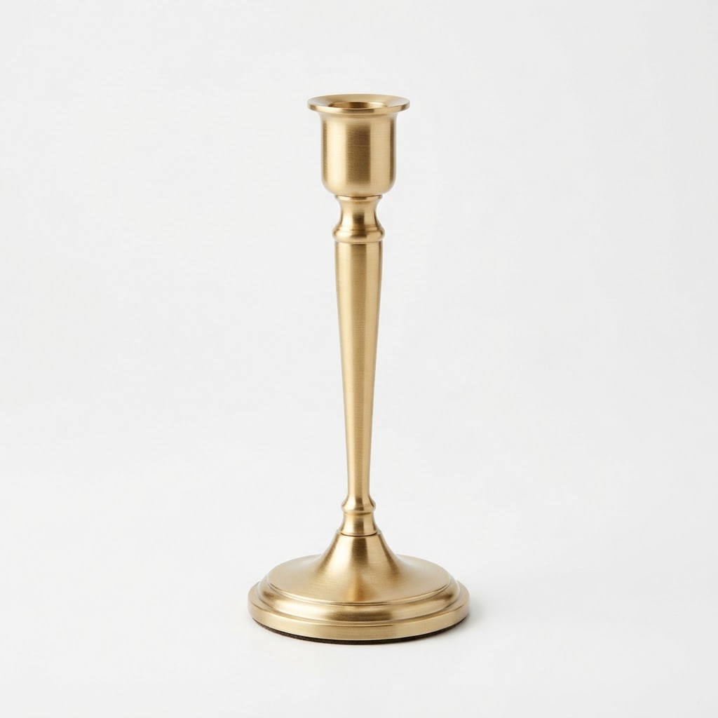 Brushed Gold Taper Candle Holder