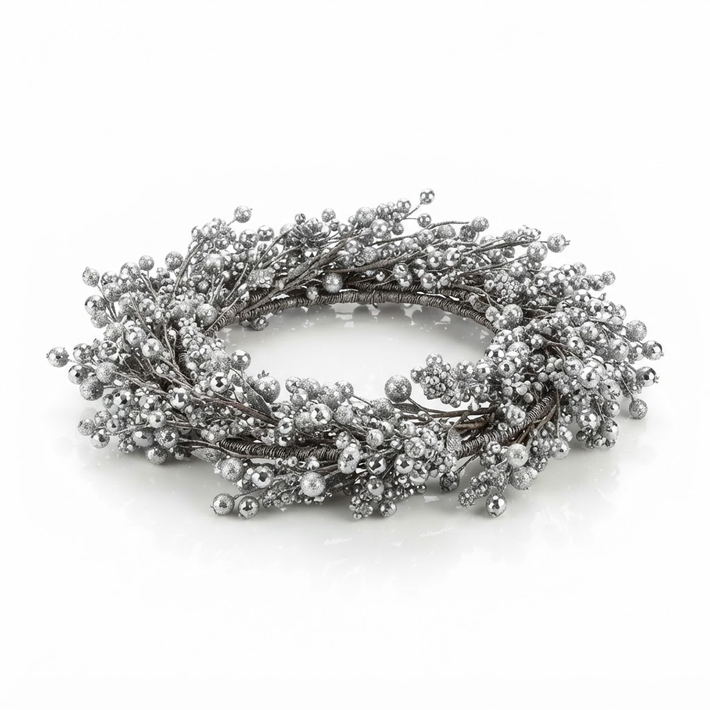 Sparkling Silver Berry Garland Centerpiece