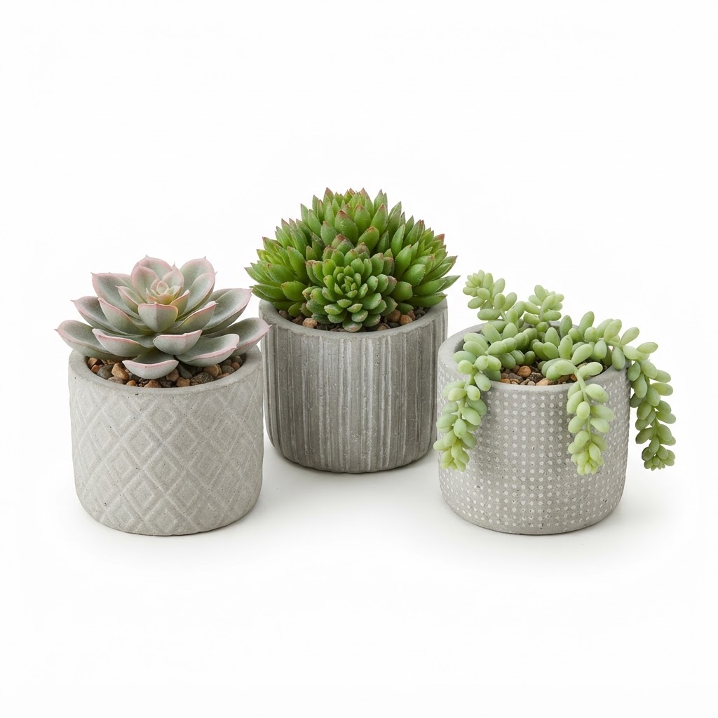 Transitional Stone Succulent Trio
