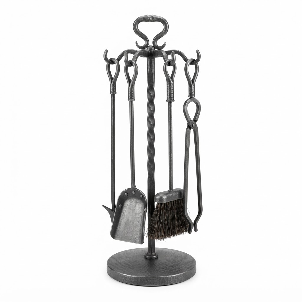 Brushed Iron Fireplace Tool Set
