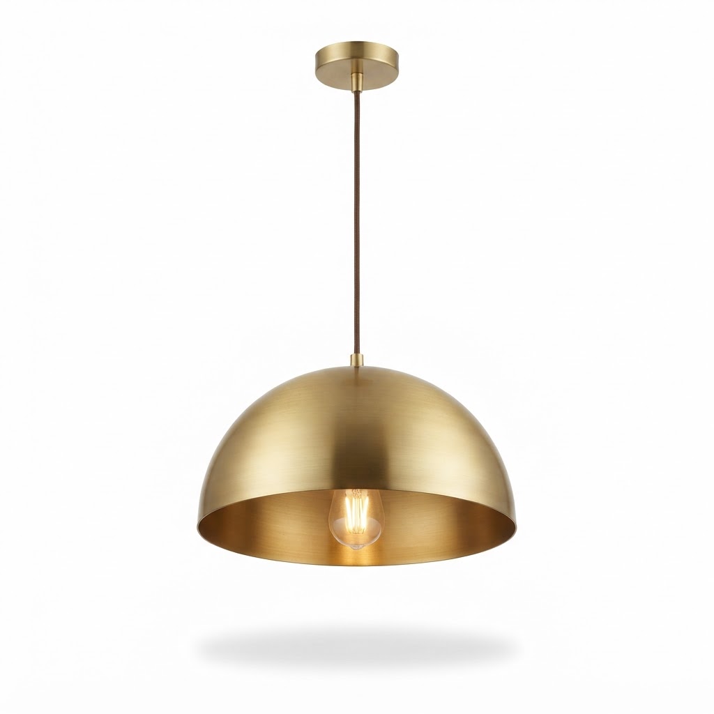Brushed Brass Dome Pendant Light