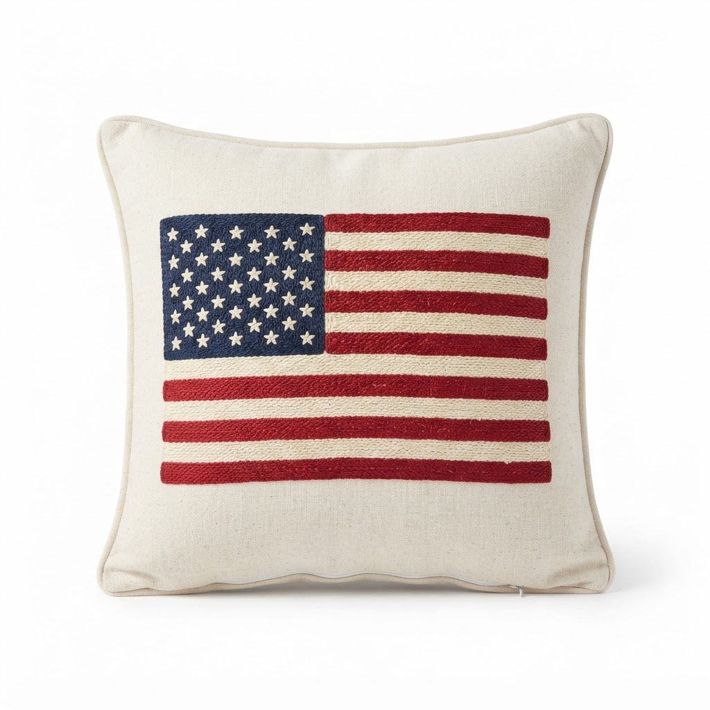 core USA Embroidered Accent Pillow