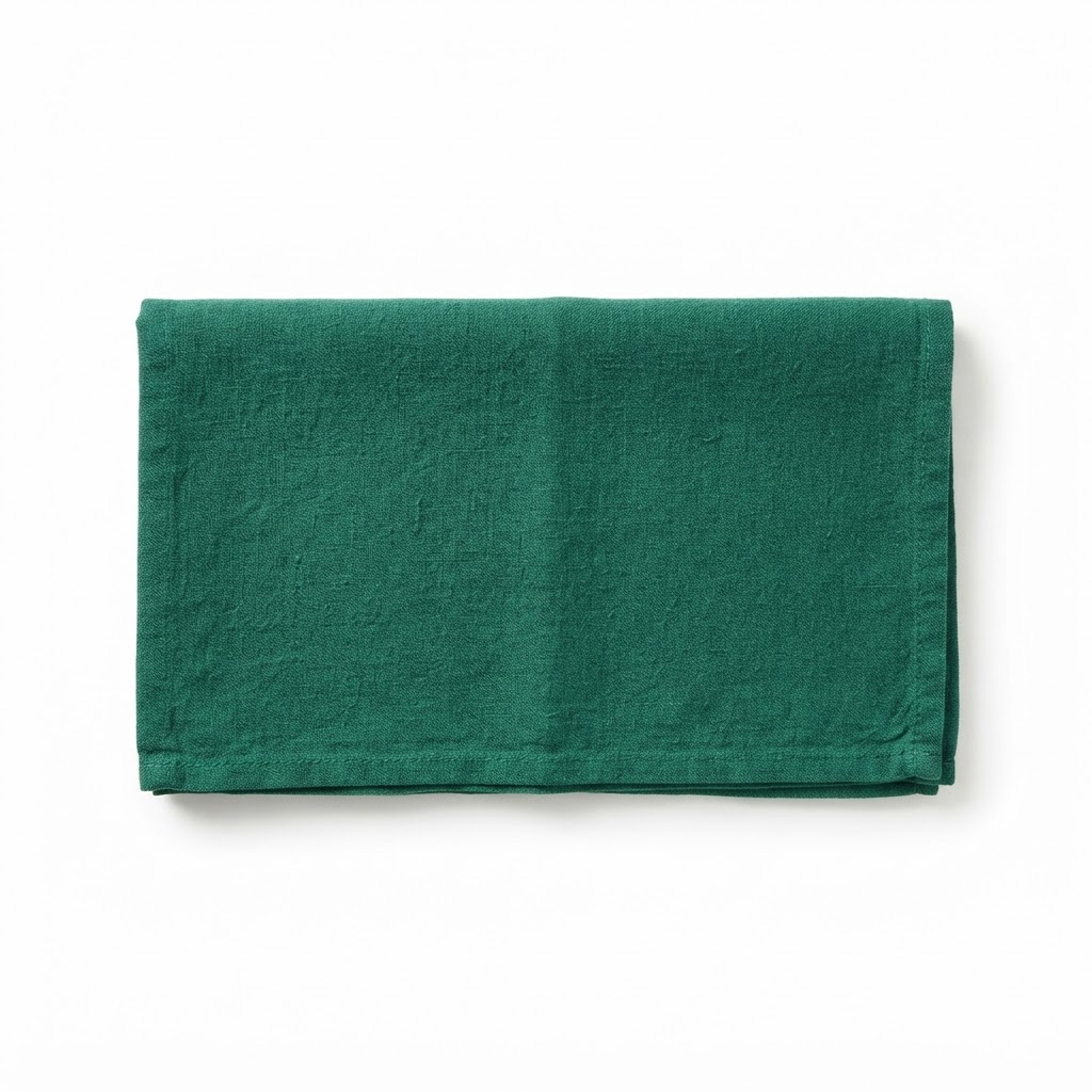 Linen Emerald Green Dish Towel
