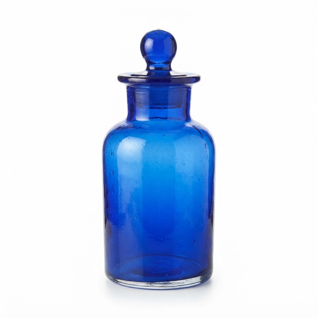 Blue Glass Apothecary Vases