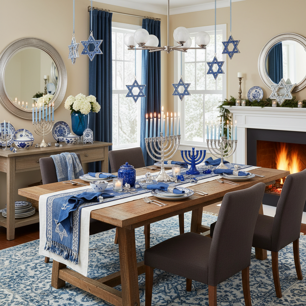 Traditional Hanukkah Dining Room