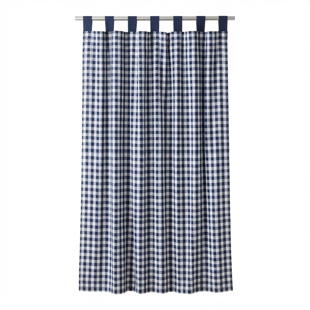 core Navy Gingham Window Curtains