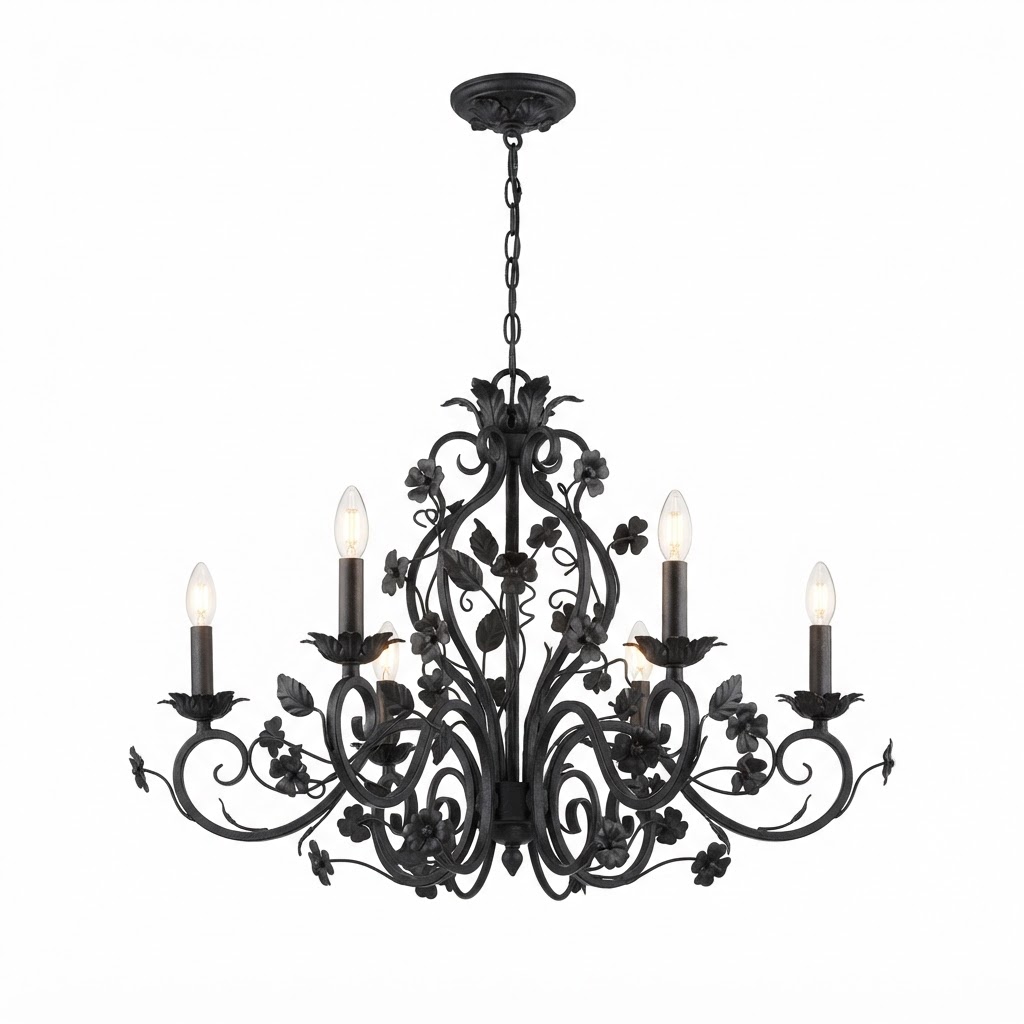 Floral Iron Chandelier