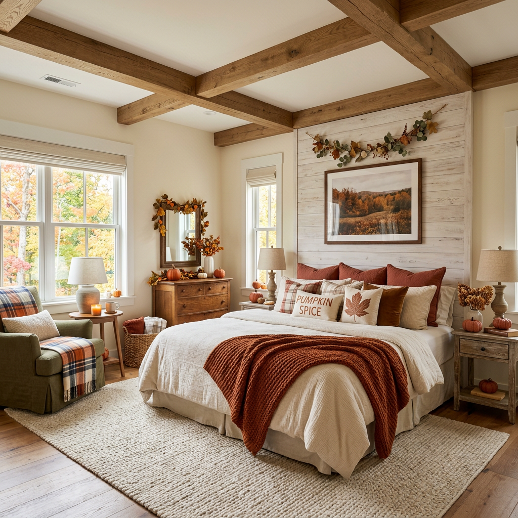 Modern Cottage Fall Master Bedroom