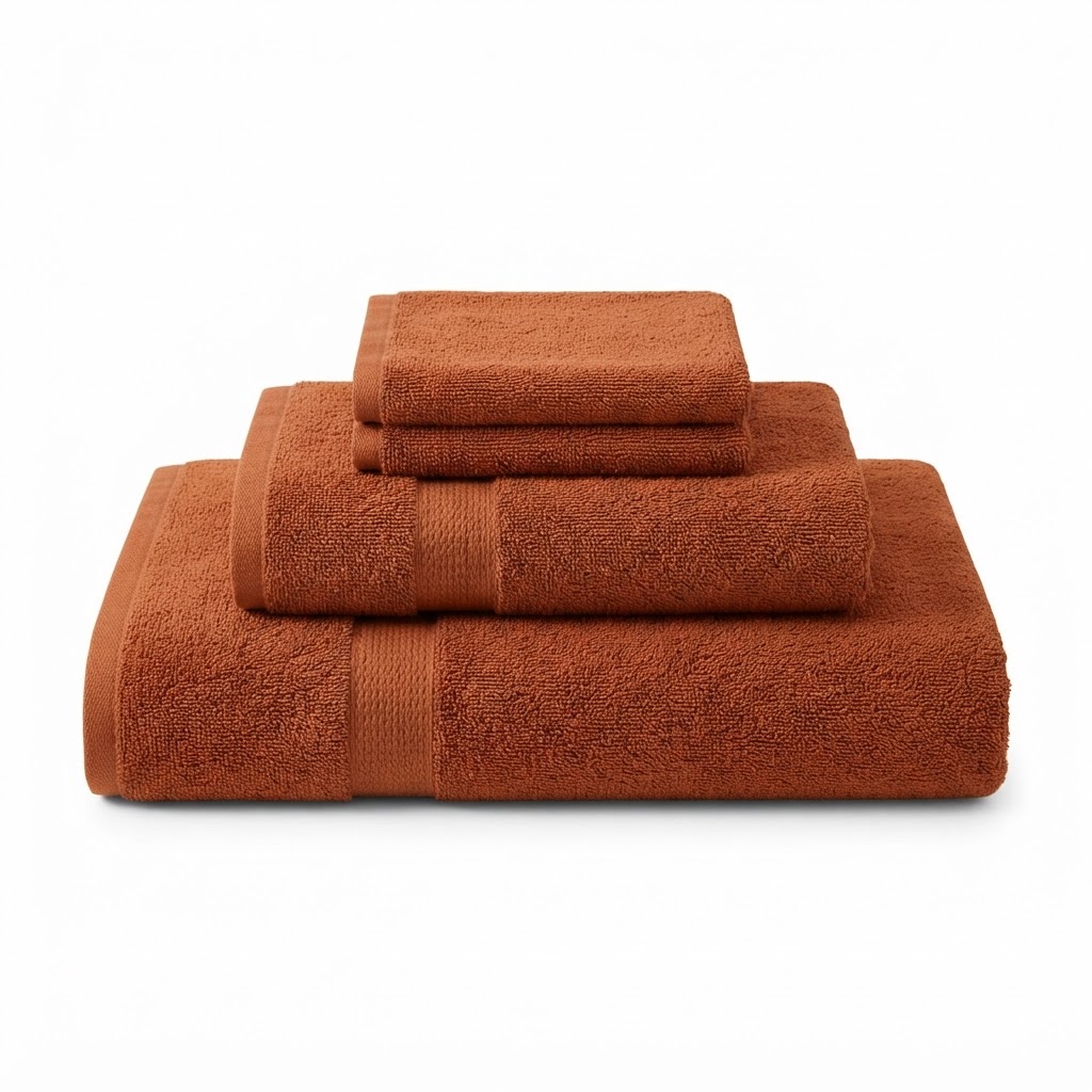 Burnt Orange Cotton Towel Set
