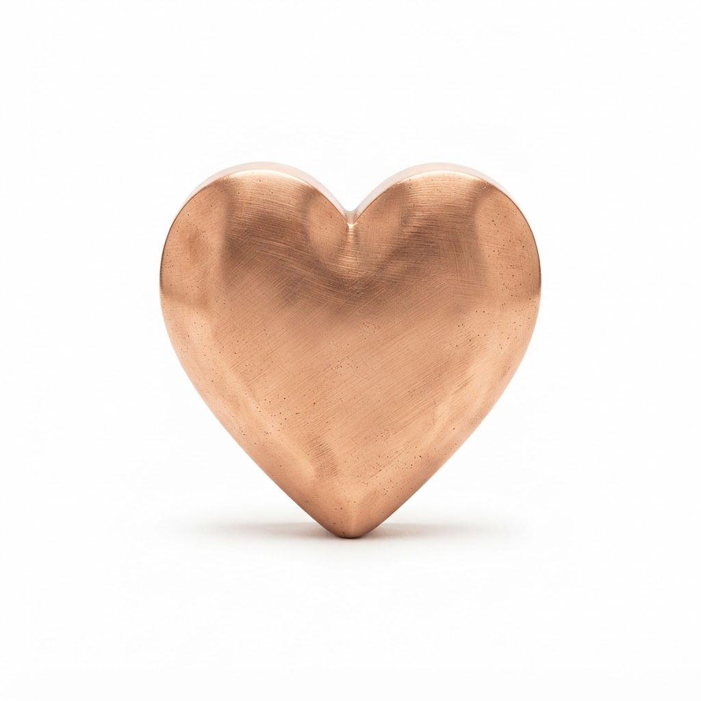 Brushed Copper Heart Sculpture