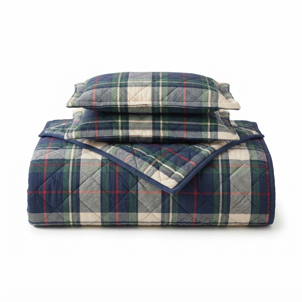 Plaid Quilt and Sham Set