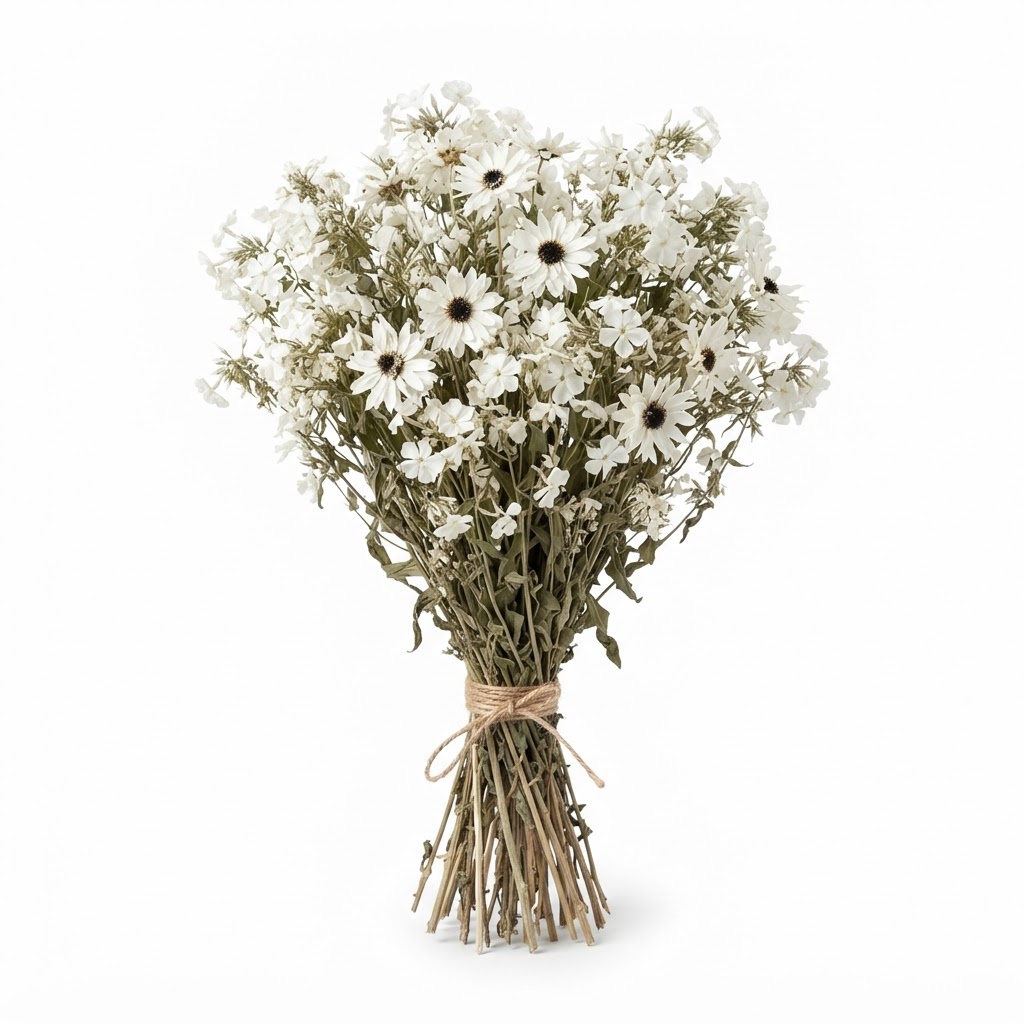 Patriotic Dried Daisy and White Phlox Bouquet