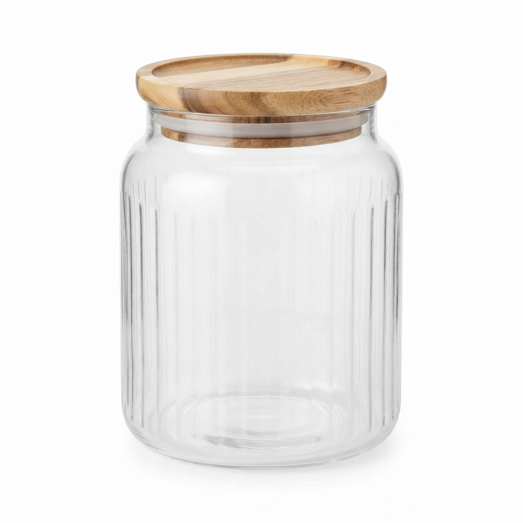 Transitional Glass Pantry Storage Jars