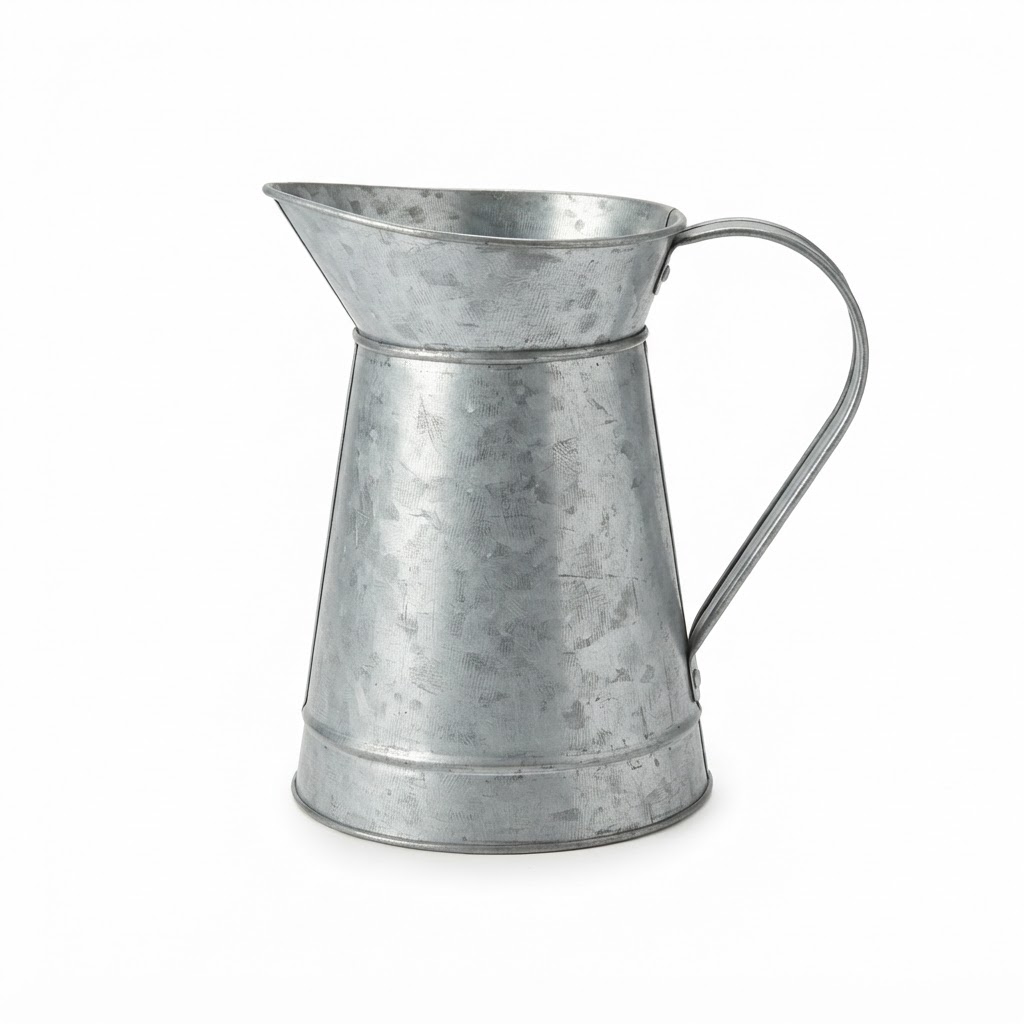 Galvanized Metal Flower Pitcher