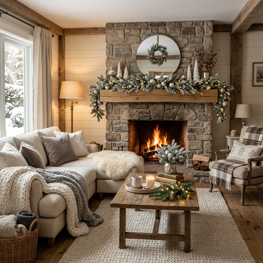 Cottagecore Winter Living Room
