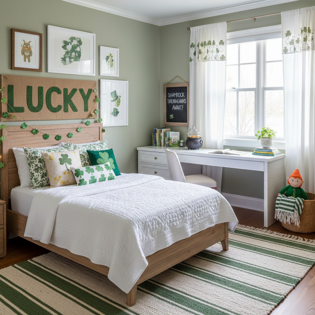 Modern Cottage St. Patrick's Day Child Bedroom (Boy)