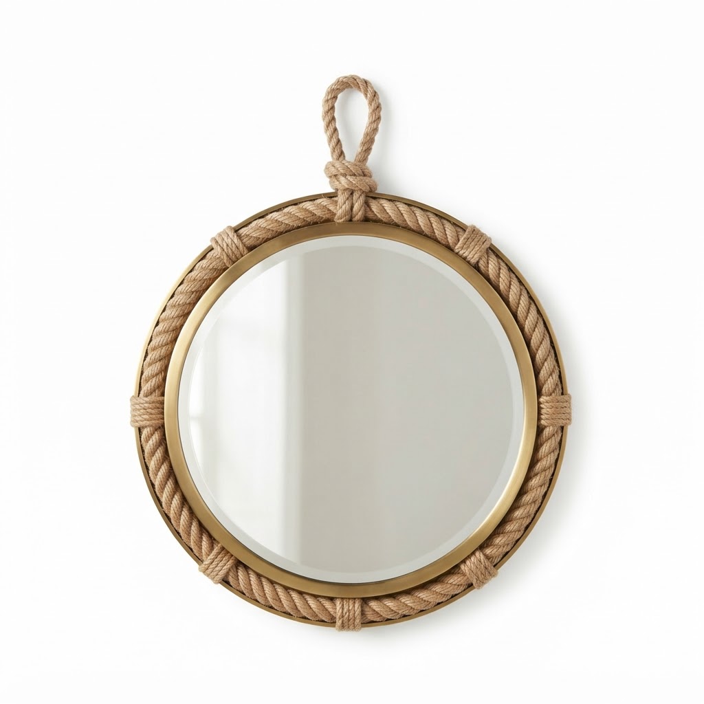Brass Round Rope Mirror