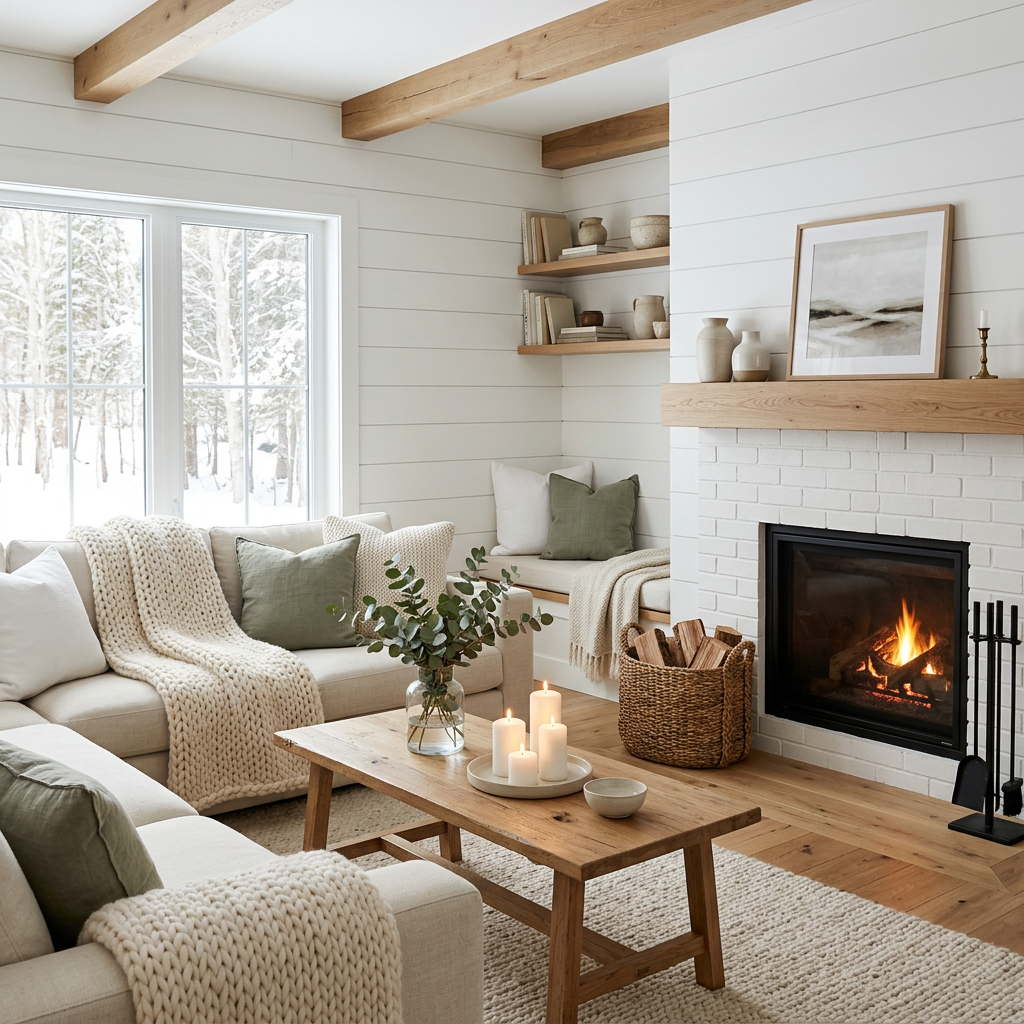 Modern Cottage Winter Living Room
