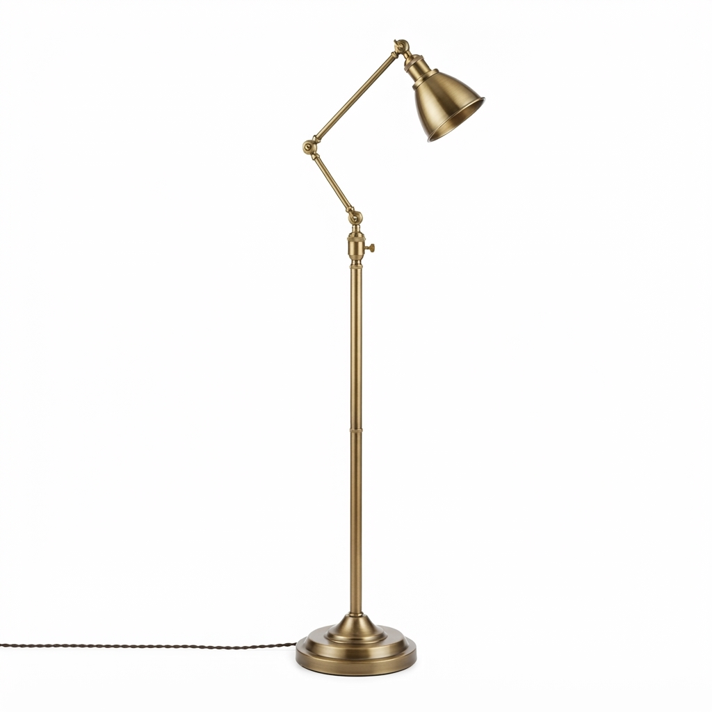 Brass Library Floor Lamp