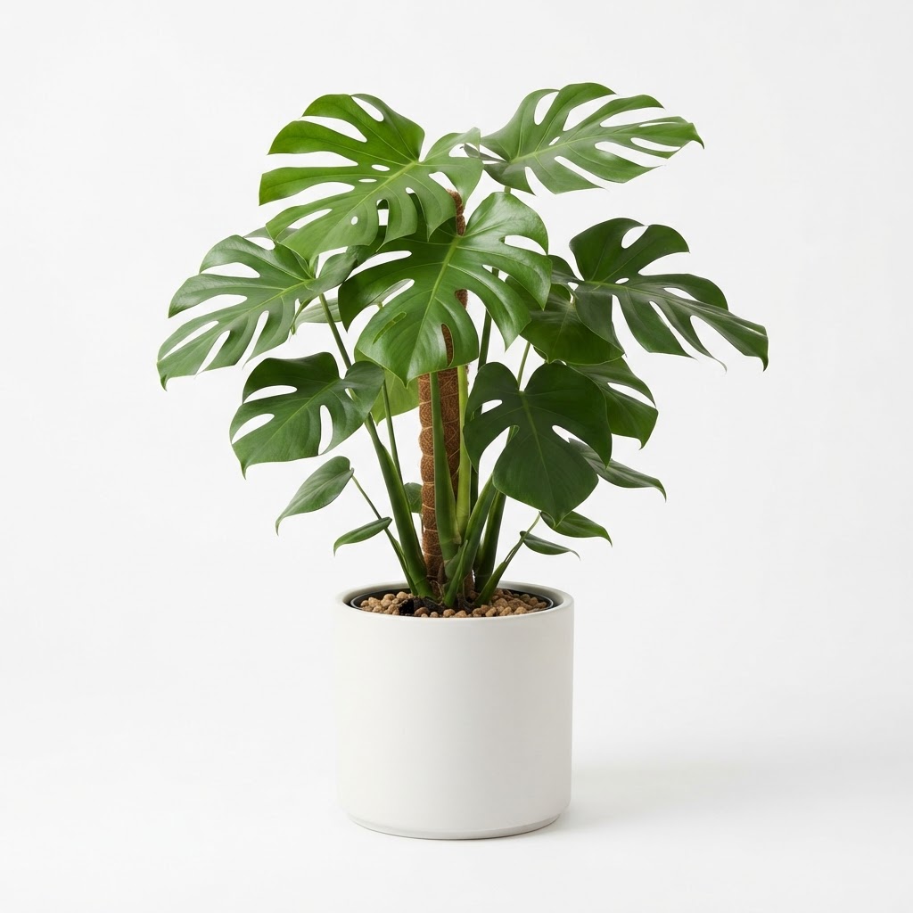 White Potted Monstera Plant