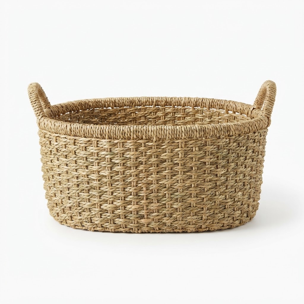 Transitional Natural Woven Storage Basket