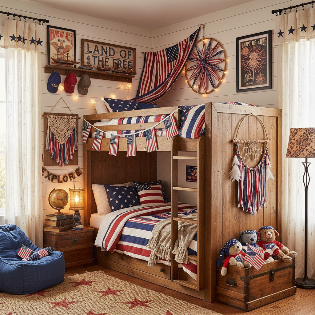 Boho Independence Day (4th of July) Child Bedroom (Boy)