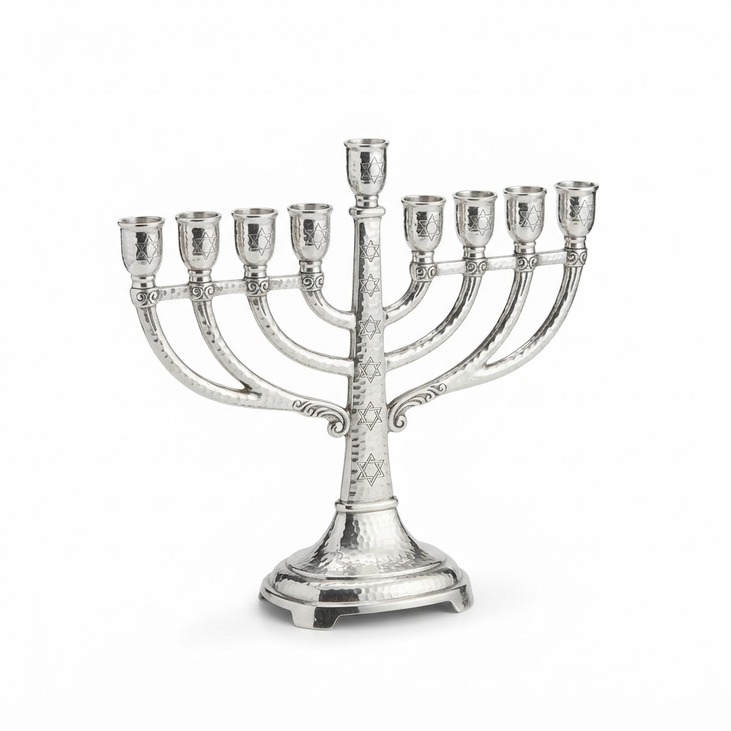 Hanukkah Silver Menorah Table Lamp
