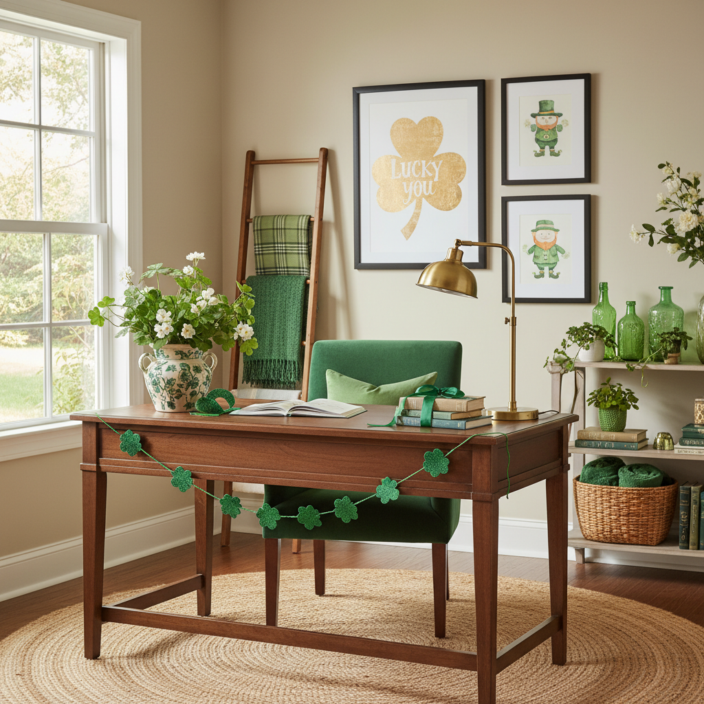 Transitional St. Patrick's Day Home Office