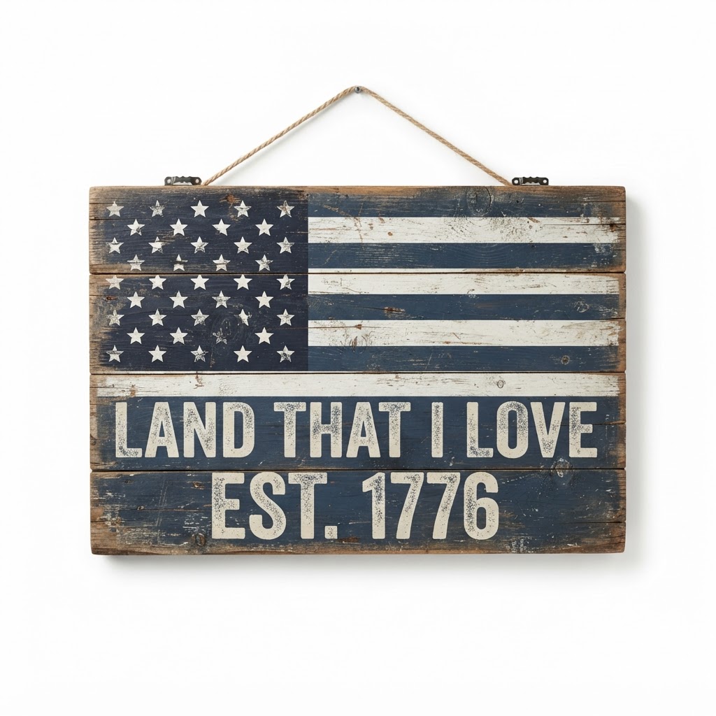 Transitional Distressed Wood Wall Sign